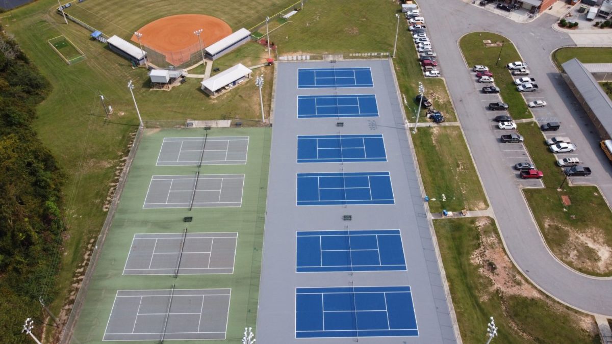 Aerial View of a Tennis Court