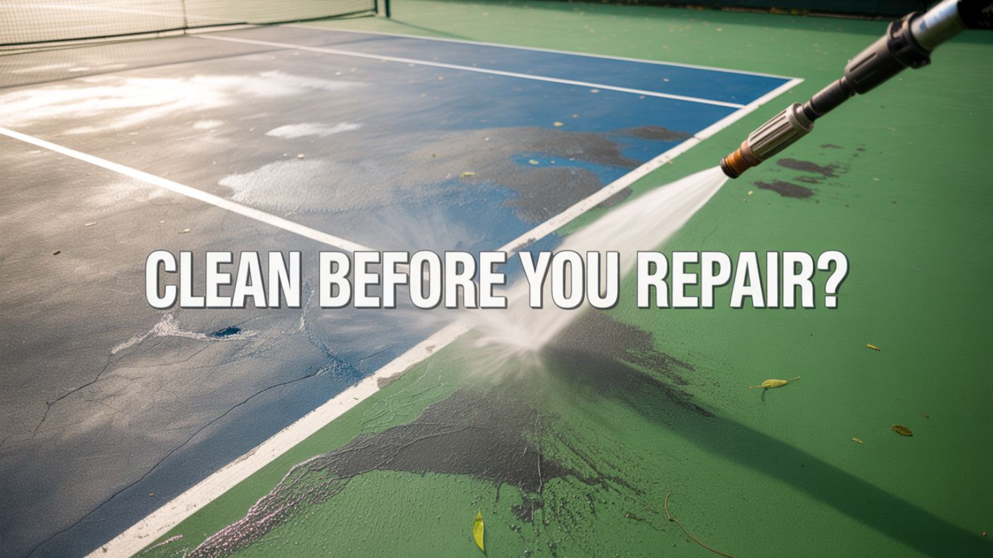 Should You Clean Your Tennis Court Before Starting Repairs?