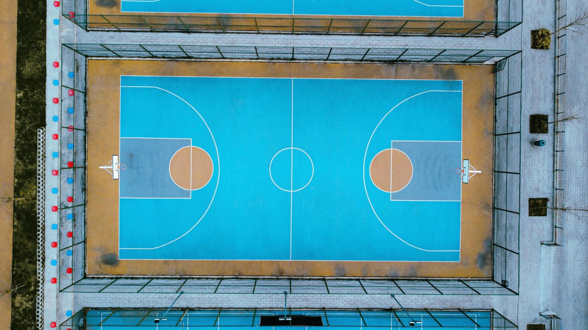 Aerial View Of Basketball Court