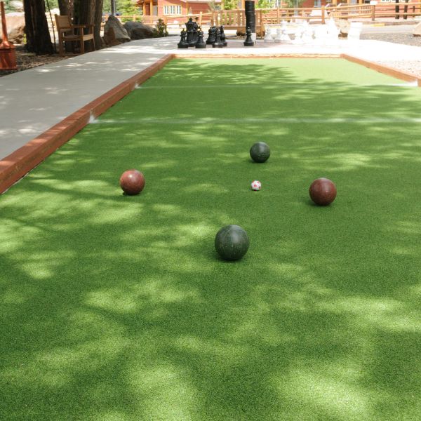 Bocce Ball Court With Colored Balls